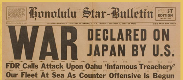 The u.s. declared war on Germany and Japan