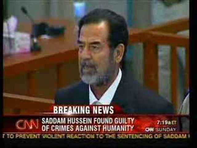 saddam hussein found guilty
