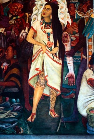 La discusión de cortes y Malinche