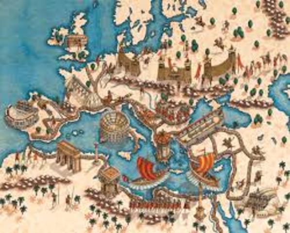 Inici de l'edat mitjana amb la caiguda de l'imperi romà