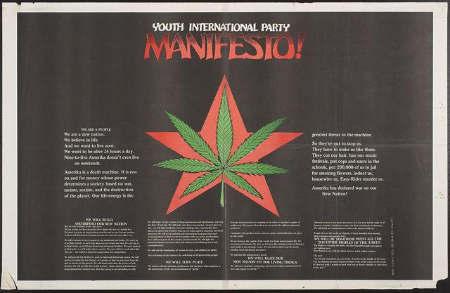 Youth International Party (whose members are known as "Yippies"), was established as a youth-oriented "revolutionary offshoot" of free speech and antiwar movements of the '60s.