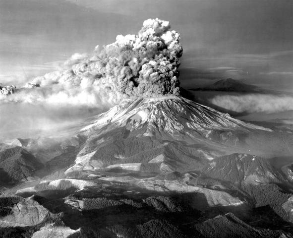 Mount St. Helen erupts