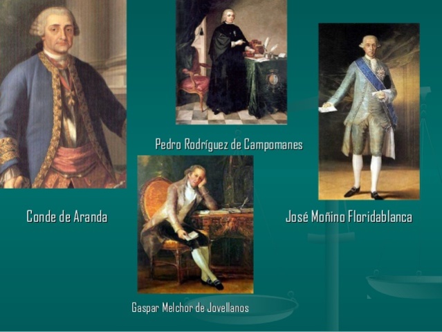Gobiernos del Conde de Aranda, Floridablanca y Campomanes.