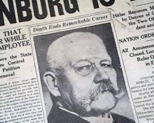 President Von Hindenburg Dies