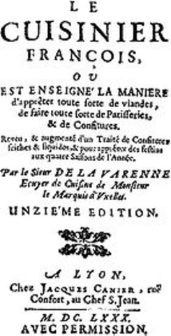 Siglo XVII e inicios del XVIII de la cocina Francesa