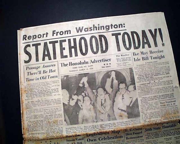 Hawaii becomes a state