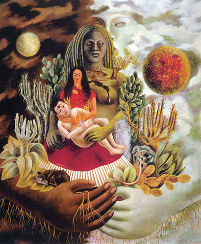Frida Kahlo, El abrazo de amor de El universo, la tierra (México), Yo, Diego y el señor Xólotl, 1949