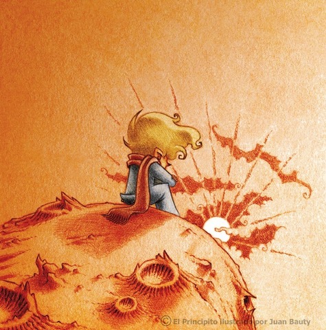el principito cuando estaba triste le gustaba ver la puesta del sol