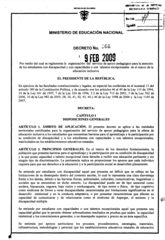 Decreto 366 de febrero 2009
