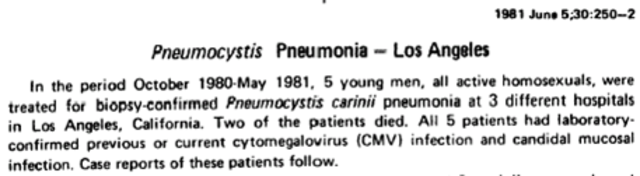 Anuncio de aparición de neumonía en hombres gay