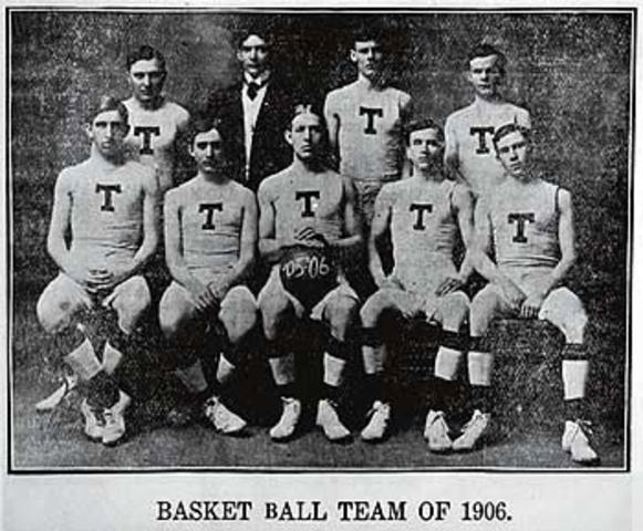 Men's basketball team in 1906