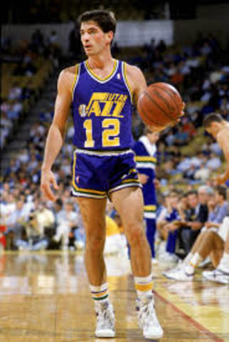 John Stockton in 1984! Shorts are so short!