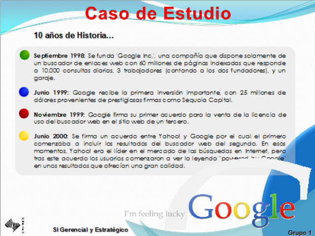 7 de Noviembre de 1998 Se funda GOOGLE