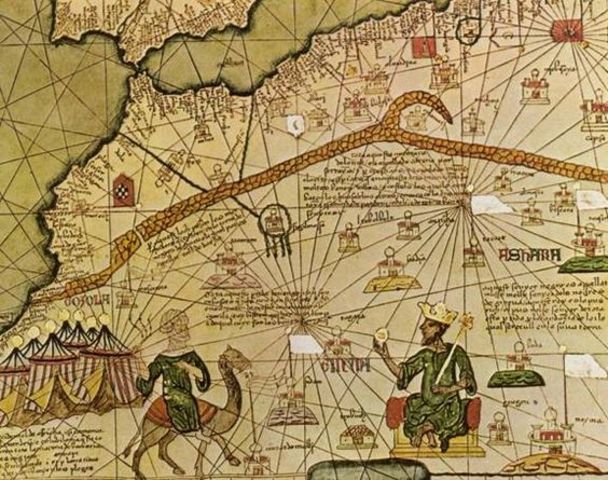 Abraham Cresques produces world map using portolan maps