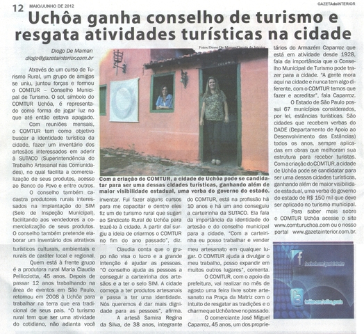 Matéria sobre criação do Comtur