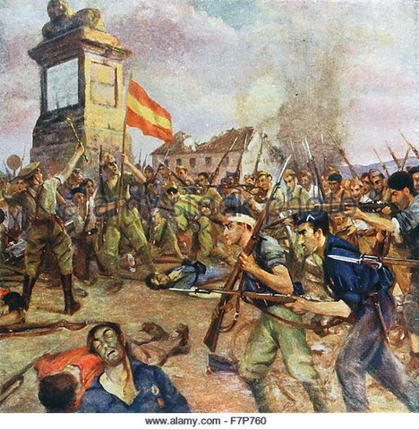 The spanish nationalists begin the Spanish Civil War