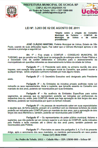 LEI Nº. 3.203 DE 02 DE AGOSTO DE 2011