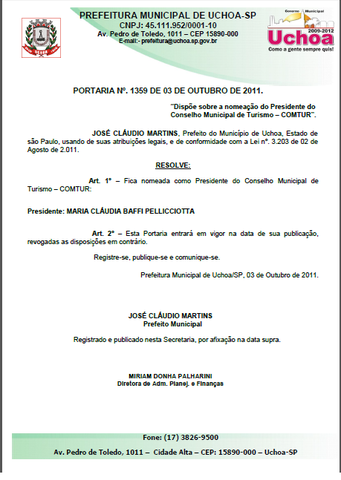 PORTARIA Nº. 1359 DE 03 DE OUTUBRO DE 2011