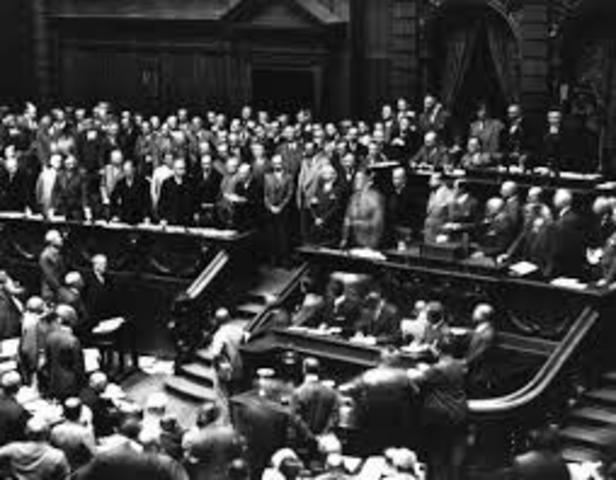 Wiemar Republic is established in Germany
