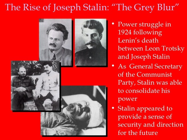 Vladimir Lenin dies, and Joseph Stalin begins a power struggle to become leader