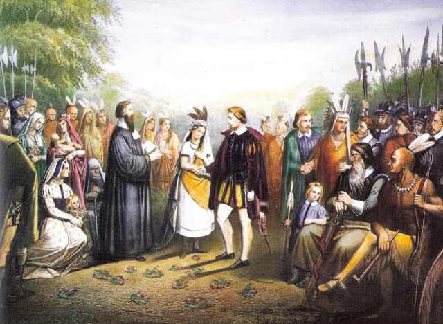 John Rolfe marries Pocahontas