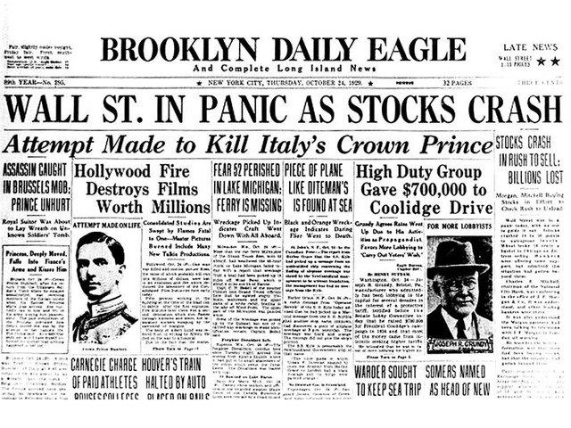 Stock Market of the United States Crashes