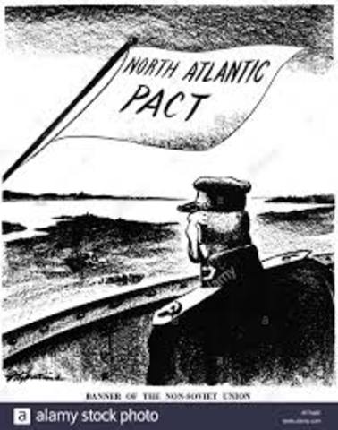 1949- North Atlantic treaty organization is formed.