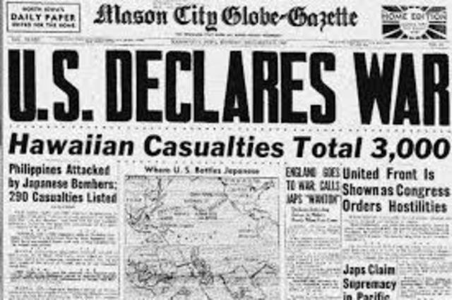 United States declares war on japan and germany