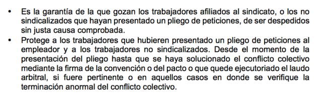 Fuero circunstancial en la negociación colectiva de trabajo.