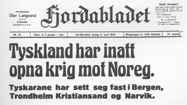 Tyskland okkuperer Norge (og Danmark)