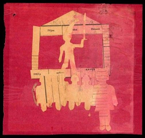 Childrens Drawing, "Guard With Stick"