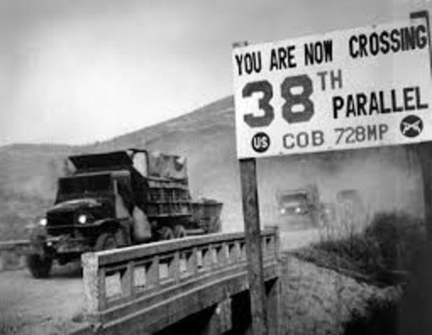 38th Parallel established as border