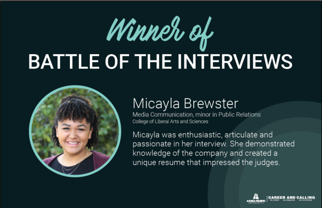 Won Battle of the Interviews