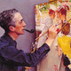 Portrait of norman rockwell painting the soda jerk 1953