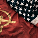 Ussr flag and us flag