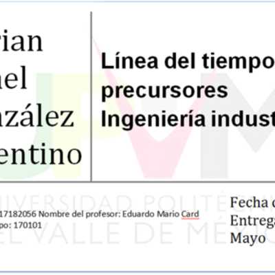 Timeline: Precursores de la Ingeniera Industrial
