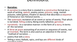 Timeline: Forms of narration