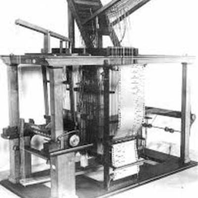 Timeline: In France, Joseph Marie Jacquard invents a loom that uses punched wooden cards to automatically weave fabric designs.