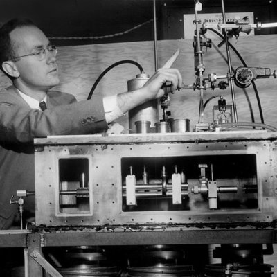 Timeline: Charles Townes and Arthur Schawlow invent the maser (microwave laser). Gordon Gould coins the word "laser" and builds the first optical laser in 1958.