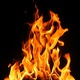 Passionately   fire flames reaching to the sky