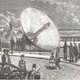 Engraving of mouchot solar power collector at the universal exposition in paris in 1878
