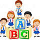 Happy school kids alphabet blocks illustration 60002033