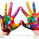 Two colorful hands forming heart v2 18801075