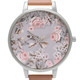 Olivia burton enchanted garden dusty pink and silver watch