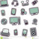 Cartoon technology icons 1 24071307