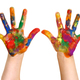 Kids paint hands