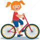 5183074 stock vector child girl rides a bike