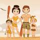 Depositphotos 133191112 stock photo cute prehistoric family