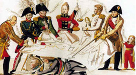 Timeline: Congreso de Viena 1815. Fue un encuentro internacional celebrado en la capital austriaca, convocado con el objetivo de restablecer las fronteras de Europa tras la derrota de Napoleón Bonaparte y reorganizar las ideologías políticas del Antiguo Régimen.