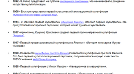 Timeline: История мультфильмов